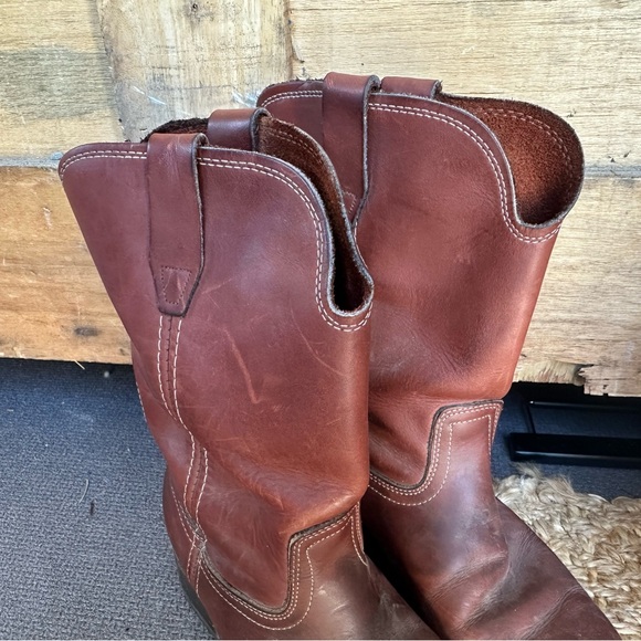 Brown Leather Western Work Boots main image 6